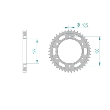 AFAM REAR STEEL SPROCKET #525