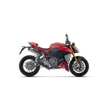 ARROW DUCATI PANIGALE V2/V2S E5+ 2025 RH/LH ROUND SIL TITANIUM DARK SILENCERS + STAINLESS STEEL LINK PIPE