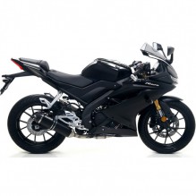 ARROW YAMAHA YZF-R125 2019 HOMOLOGATED        ALUMINIUM DARK THUNDER SILENCER WITH    CARBON END CAP WITH WELDED LINK PIPE