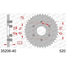 AFAM REAR STEEL SPROCKET #520