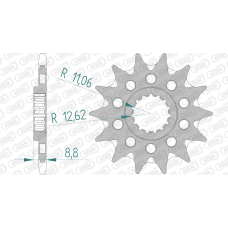 AFAM COUNTERSHAFT SPROCKET #520 SC
