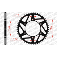 AFAM REAR STEEL SPROCKET #520 BLACK