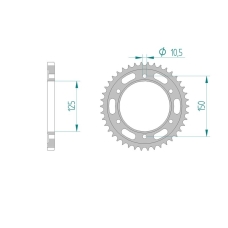 AFAM REAR STEEL SPROCKET #525