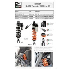 Matris | HONDA XL 750 TRANSALP (RD16) 2023+ Mono adj.C-R-L-P (standard preload by ring / TM2 tool included)