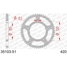 AFAM REAR STEEL SPROCKET #420