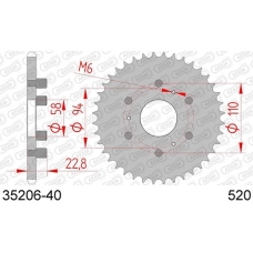 AFAM REAR STEEL SPROCKET #520