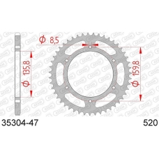 AFAM REAR STEEL SPROCKET #520