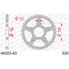 AFAM REAR STEEL SPROCKET #520