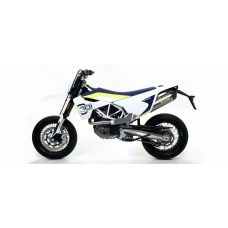 ARROW HUSQVARNA 701 ENDURO SUPERMOTO '17      HOMOLOGATED TITANIUM RACE TECH SILENCER WITH CARBON END CAP FOR ARROW LINK ...